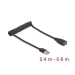 DELOCK USB (5 Gbps) (Coiled) USB Type-A Male - USB Type-A Female 0.40 m - 0.60 m Black 90367 - Image 2