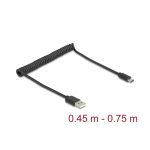 DELOCK USB Type-A Male - USB Type-C Male 0.45 m - 0.75 m Black 90368