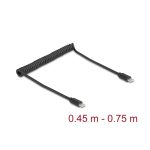DELOCK USB Type-C Male - USB Type-C Male 0.45 m - 0.75 m Black 90369