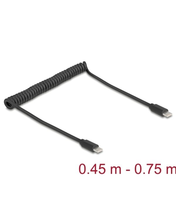 DELOCK USB Type-C Male - USB Type-C Male 0.45 m - 0.75 m Black 90369