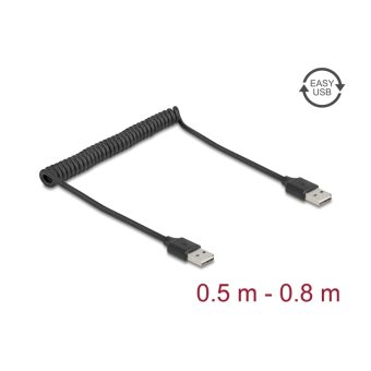 DELOCK EASY-USB Type-A Male - EASY-USB Type-A Male 0.50 m - 0.80 m Black 90124