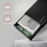 Axagon External 3.5  Enclosure  USB 3.2 Type-C SATA III Black EE35-GTR - Image 4