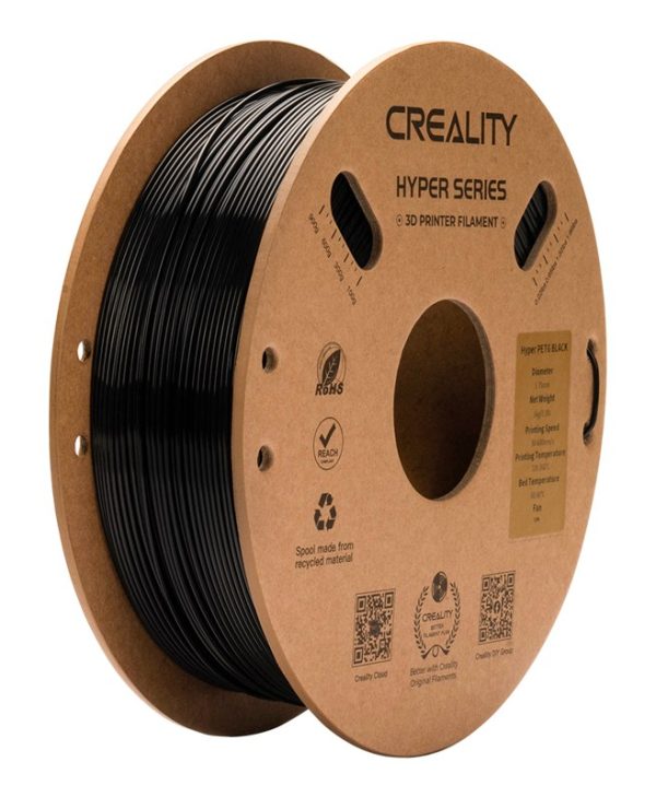 Creality 3D Printer Filament Hyper-PETG Fast Print Chemical Sunlight Resist. 1.75mm 1Kg Black 3301030043