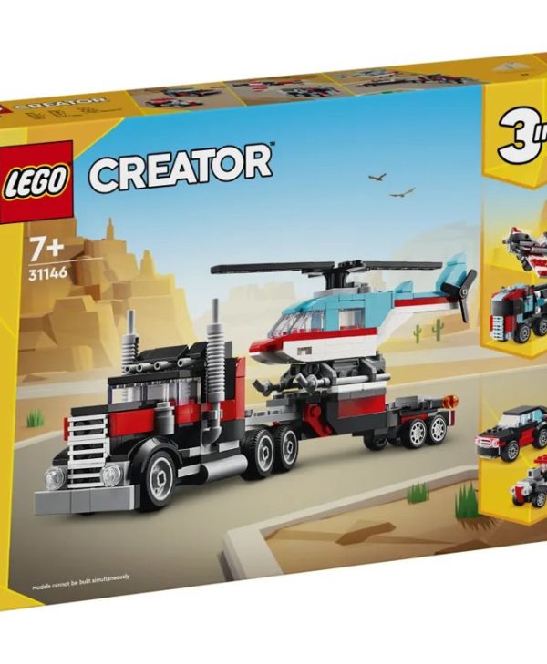 Lego Creator: Flatbed Truck with Helicopter Toy 31146
