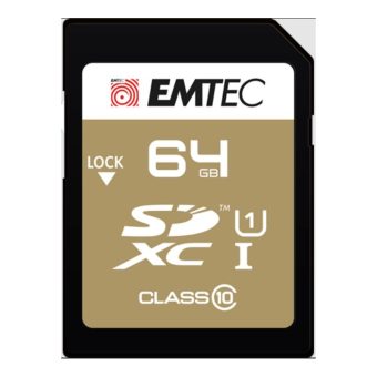 EMTEC 64GB SDHC UHS-I U1 EliteGold ECMSD64GXC10SP