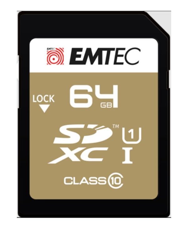 EMTEC 64GB SDHC UHS-I U1 EliteGold ECMSD64GXC10SP