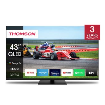 TV Thomson QG7 Pro Series 43" Google Smart TV UHD 144Hz QLED Black 43QG7C14