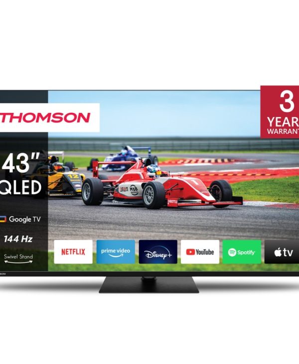 TV Thomson QG7 Pro Series 43" Google Smart TV UHD 144Hz QLED Black 43QG7C14
