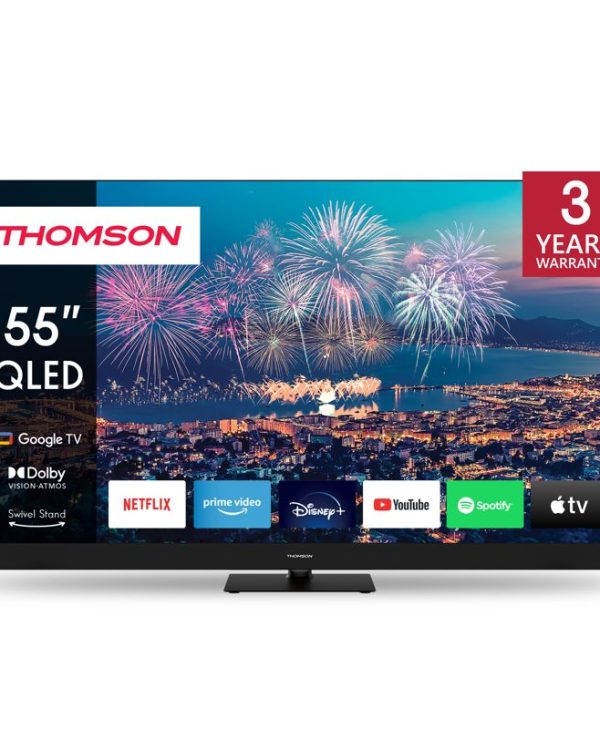 TV Thomson QG6 Plus Series 55" Google Smart TV UHD QLED Black 55QG6C14