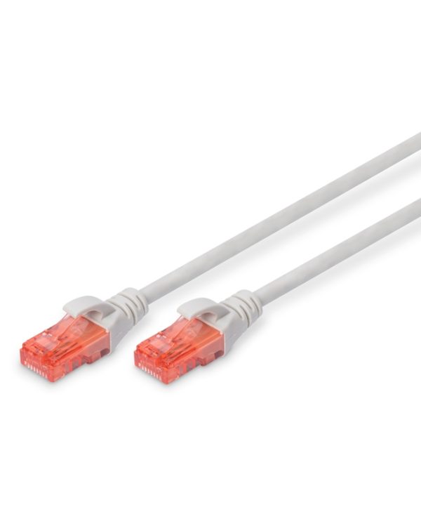 DIGITUS U/UTP Cat.6 LSOH-LSZH Patch Cord 2xRJ45  0.5m Grey DK-1617-005
