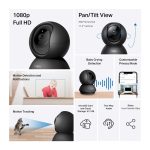 TP-Link Pan/Tilt Home Security Wi-Fi Camera Black Tapo C201 - Image 2