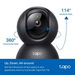TP-Link Pan/Tilt Home Security Wi-Fi Camera Black Tapo C201 - Image 4
