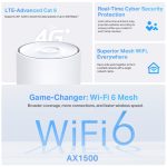TP-Link AX1500 Whole Home Mesh Wi-Fi 6 System Deco X10 4G+ 1-Pack - Image 3