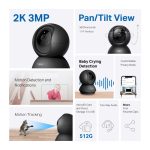 TP-Link Pan/Tilt Home Security Wi-Fi Camera Black Tapo C211 - Image 3