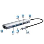 Manhattan USB-C PD 6-in-1 4K Docking Station With HDMI (4K@60Hz) & Gigabit Ethernet Silver 153959 - Image 5