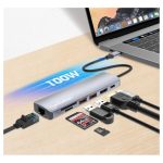 Manhattan USB-C PD 7-in-1 4K Docking Station With HDMI (4K@60Hz) Gigabit Ethernet & SD/microSD Card Reader Silver 153966 - Image 4