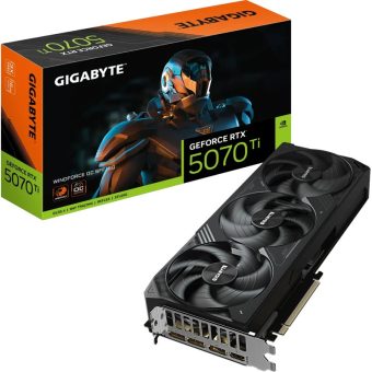 Gigabyte GeForce RTX 5070 Ti Windforce OC 16GB GDDR7 Black GV-N507TWF3OC-16GD