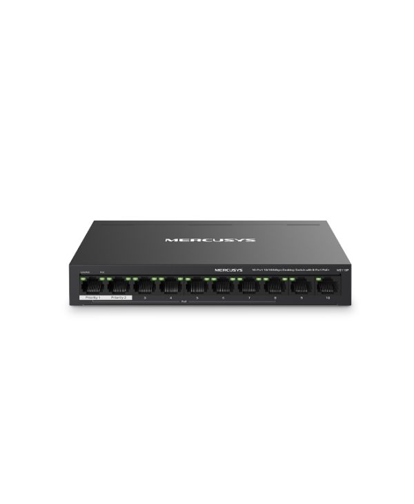 Mercusys MS110P 10-Port 10 100Mbps Desktop Switch with 8-Port PoE+ (Metal Case)