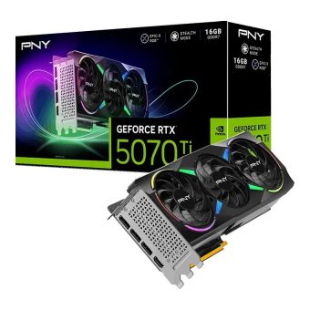 PNY GeForce RTX 5070 Ti Verto ARGB OC Triple Fan 16GB GDDR7 Black VCG5070T16TFXXPB1-O
