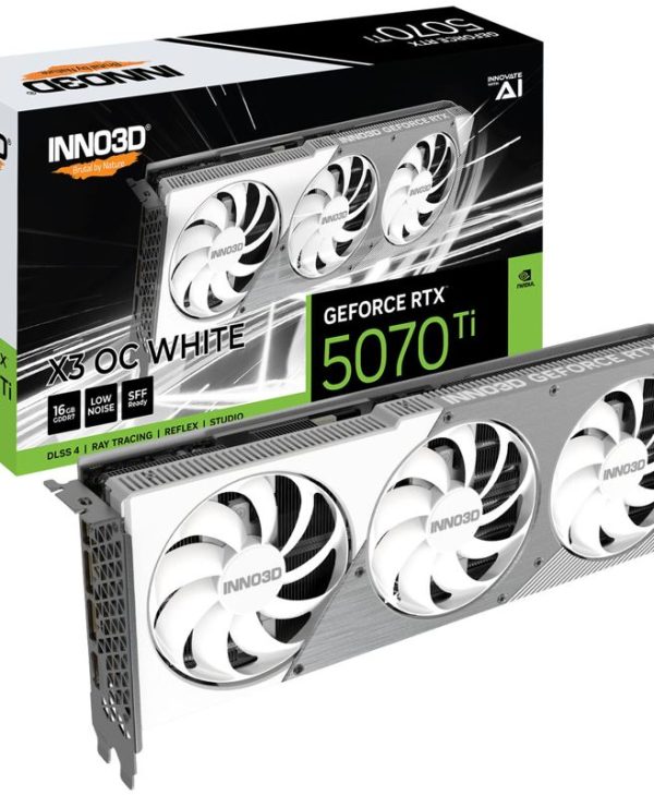 Inno3D GeForce RTX 5070 Ti X3 OC 16GB GDDR7 White N507T3-16D7X-176068W