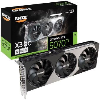 Inno3D GeForce RTX 5070 Ti X3 OC 16GB GDDR7 Black N507T3-16D7X-176068N