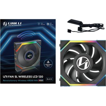 Lian Li Uni Fan SL Wireless LCD 120 ARGB 12cm Case Fan Black G99.12SLLCD1W1B.00