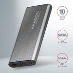 Axagon EEM2-SG2 SuperSpeed+ USB-C NVMe & SATA RAW BOX External Case Silver - Image 2