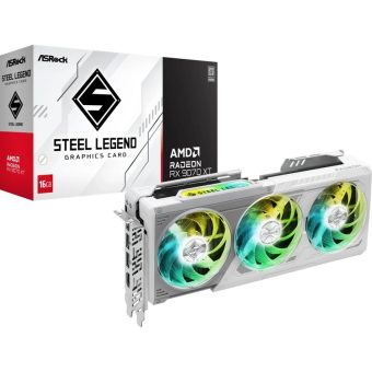 ASRock Radeon RX 9070 XT Steel Legend 16GB GDDR6 White 90-GA5DZZ-00UANF