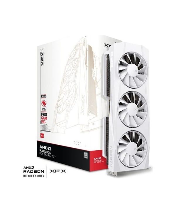 XFX Radeon RX 9070 XT Quicksilver Gaming Triple Fan 16GB GDDR6 White RX-97TQICKW9