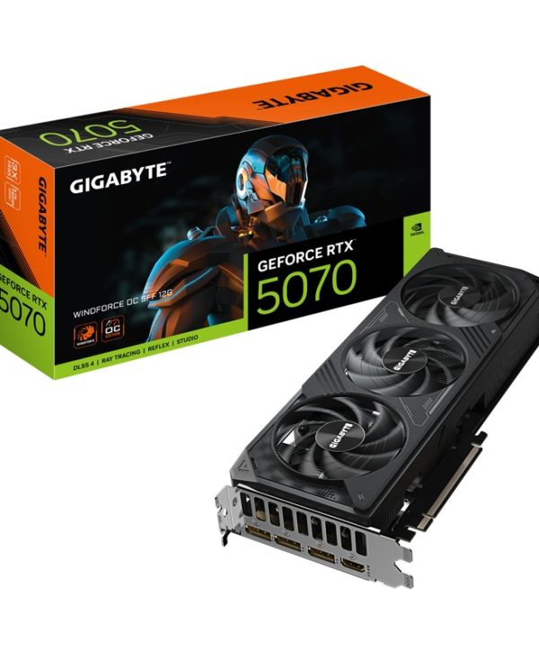 Gigabyte GeForce RTX 5070 Windforce OC 12GB GDDR7 Black GV-N5070WF3OC-12GD