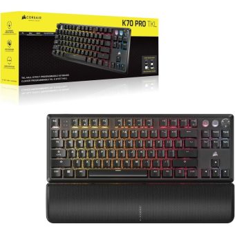 Corsair K70 Pro RGB TKL Magnetic-Mechanical MGX Switch Keyboard US Layout Black CH-911911G-NA