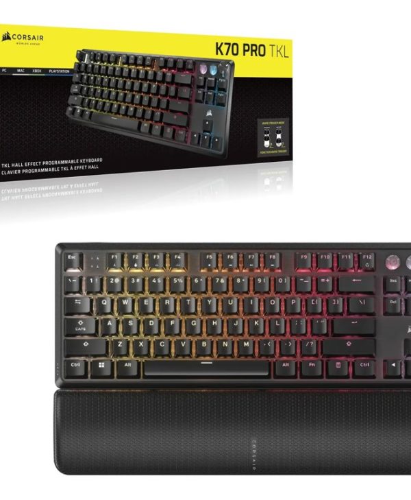 Corsair K70 Pro RGB TKL Magnetic-Mechanical MGX Switch Keyboard US Layout Black CH-911911G-NA
