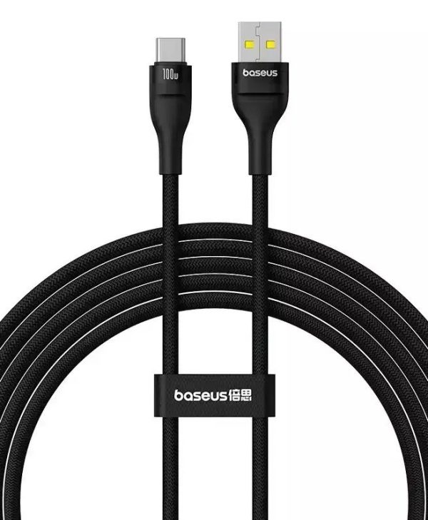 Baseus Charging Cable Flash 2 USB Type-A/USB Type-C 100W 2m Black P10311804111-01