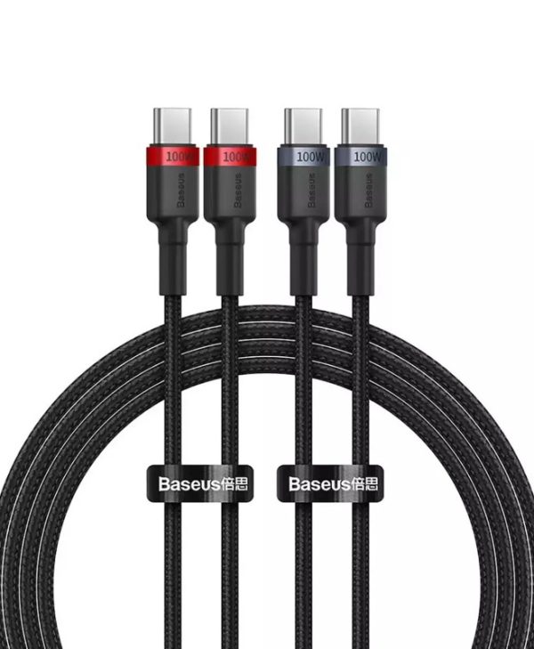 Baseus Cable Cafule USB Type-C/C 100W 2m 2pcs Red-Black/Grey-Black P10318306003-01