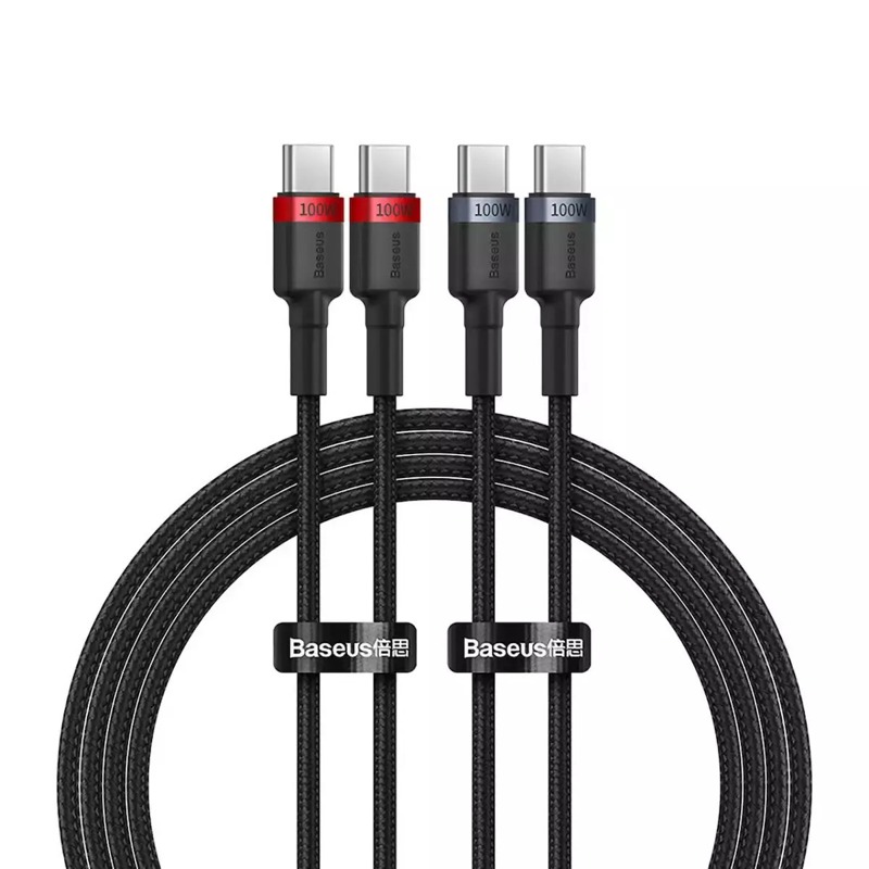 1 Baseus Cable Cafule USB Type-C/C 100W 2m 2pcs Red-Black/Grey-Black P10318306003-01 - Image 1