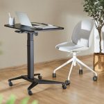 Maclean MC-453 B Mobile Laptop Desk with Pneumatic Height Adjustment - Image 2