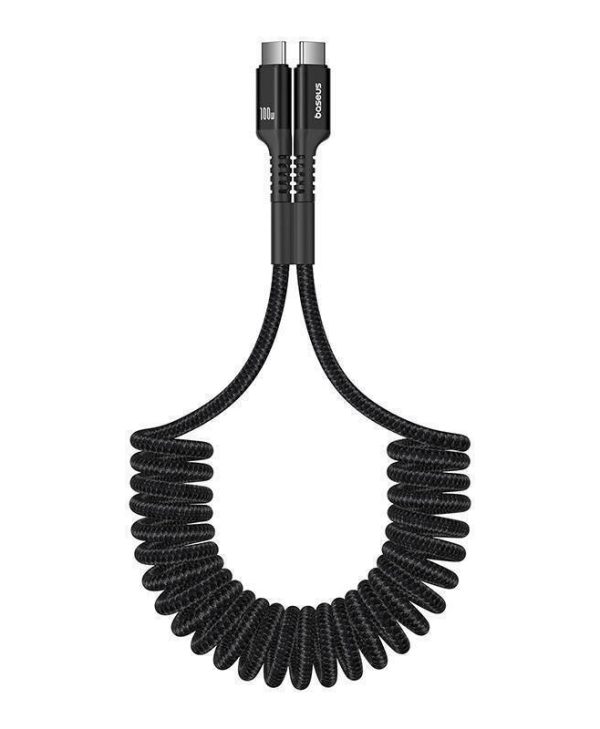 Baseus Fish-Eye Spiral Charging Cable USB Type-C Male/ Type-C Male 1 m Black   P10320203111-00
