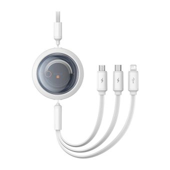 Baseus Fast Charging Cable 3in1 Free2Draw USB to USB Type-C/Lightning/MicroUSB 3.5 A 1.1 m White P10368700211-01