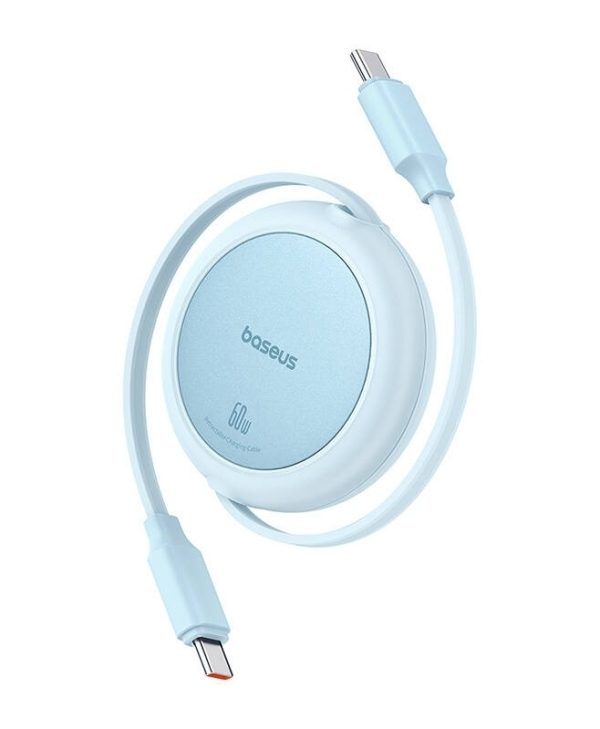Baseus Cable Free2Pull Retractable USB Type-C/ Type-C USB 60 W 1 m Light Blue P10364500311-01