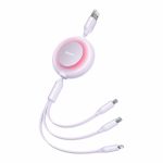 Baseus Cable Mirror 2 Flat Retractable USB Type-A Male / USB Type-C Male/ Lightning/ MicroUSB 3.5 A 1.10 m Purple CAMJ010005