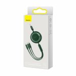 Baseus Cable Mirror 2 Flat Retractable USB Type-A Male / USB Type-C Male/ Lightning/ MicroUSB 3.5 A 1.10 m Green CAMJ010006 - Image 2