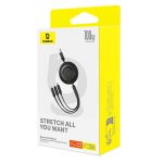 Baseus Free2Draw Flat 3 in 1 USB Type-A to USB Type-C/ MicroUSB/ Lightning 1.10 m Black P10368700111-03 - Image 2