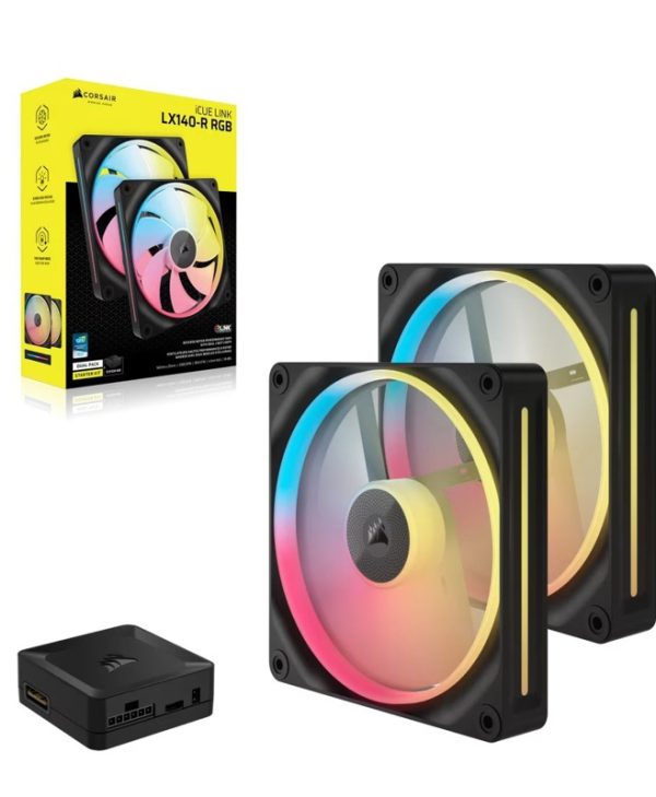 Corsair LX Series LX140-R 14cm Fan iCue Link Reverse Edition Black Dual Pack CO-9051052-WW