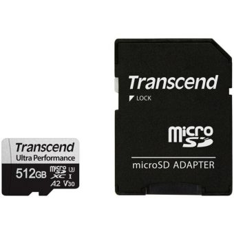 Transcend USD340S SDXC 512GB CL10 U3 V30 A2 + Adapter TS512GUSD340S