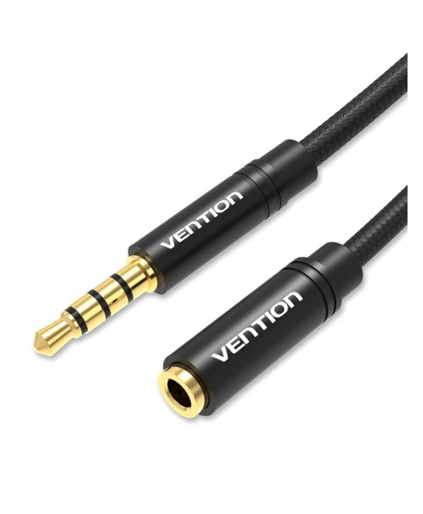 Vention Braided 3.5mm Male to 3.5mm Female 1M Black