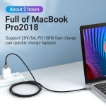 Vention Braided USB-C 2.0 Male/Male 100W PD 0.5m Black & Grey TAEHD - Image 2