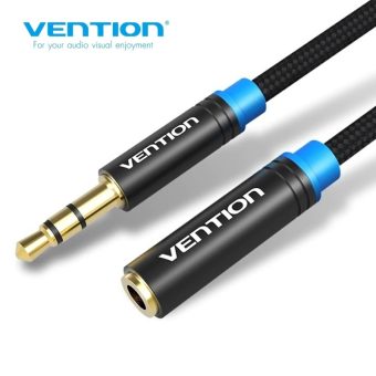 Vention Braided 3.5mm Male to 3.5mm Female Black 1.5M VAB-B06-B150-M