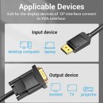 Vention DisplayPort Male to VGA Male 5m Black HBLBJ - Image 2