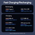 Vention 10.000mAh 22.5W Power Bank White FHOW0 - Image 3