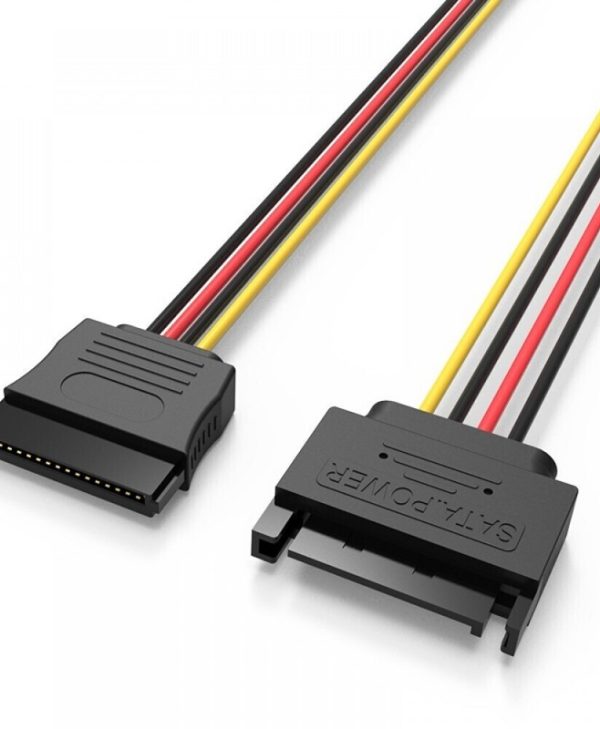 Vention SATA 15-Pin Male to SATA 15-Pin Female 0.3M Black KDABY